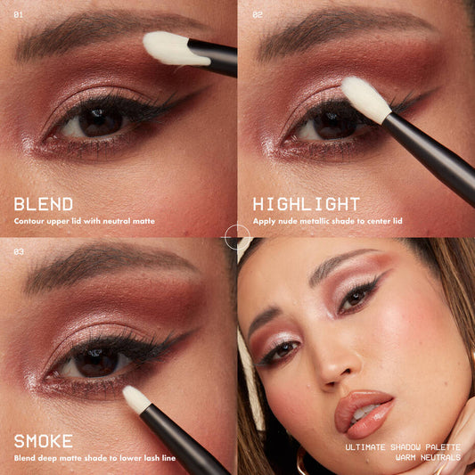 Eye makeup tutorial using NYX Ultimate Warm Neutrals eyeshadow palette