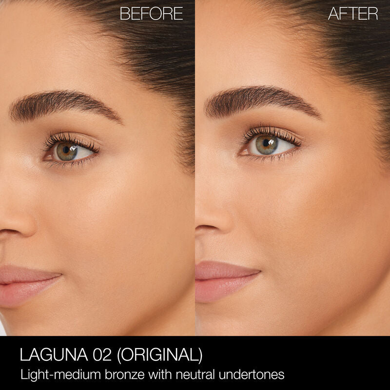 NARS Laguna Bronzing Powder applied on face before and after