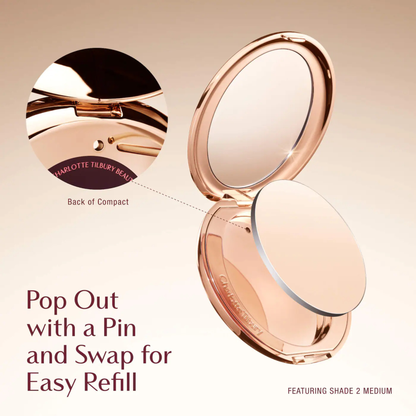 Charlotte Tilbury Airbrush Flawless Finish refillable powder compact replacement instructions