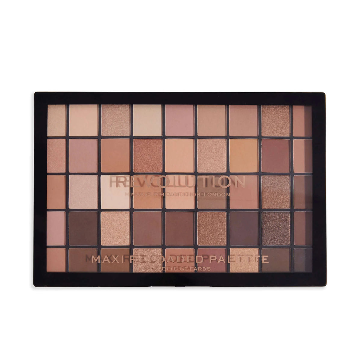 Makeup Revolution Maxi Reloaded Nudes Eyeshadow Palette in closed packaging