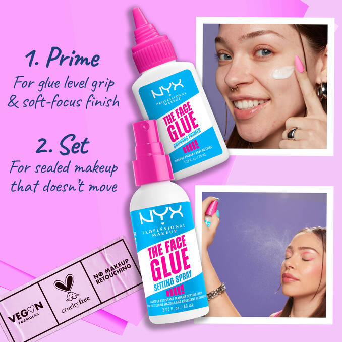 NYX The Face Glue Setting Spray – سبراي تثبيت مكياج قوي بتقنية الالتصاق