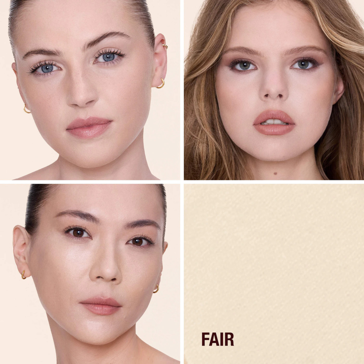 Charlotte Tilbury Airbrush Flawless Finish Powder shade 1 Fair on different skin tones