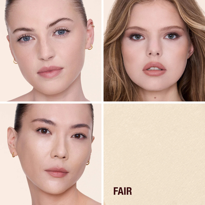 Charlotte Tilbury Airbrush Flawless Finish Powder shade 1 Fair on different skin tones