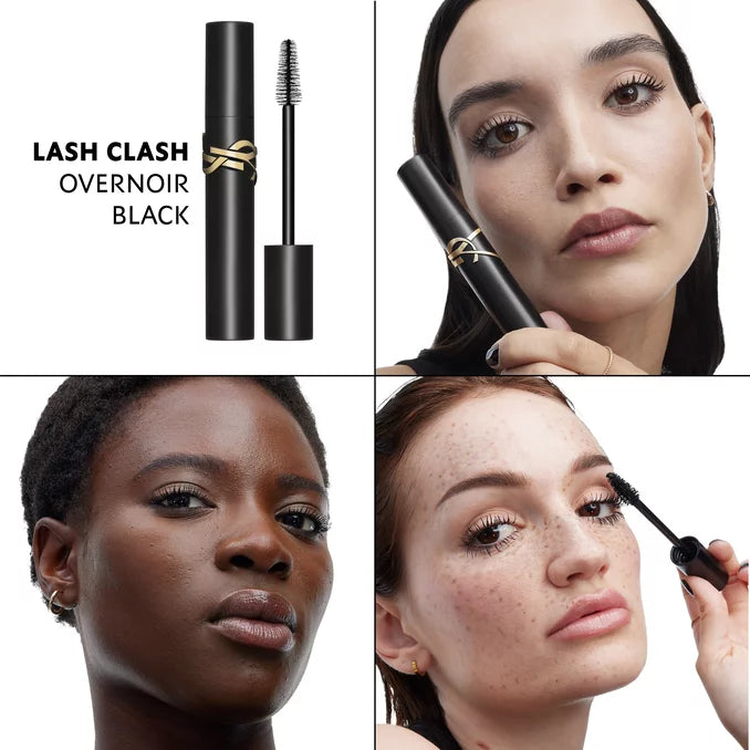 YSL Lash Clash Overnoir Black Mascara on models with different skin tones