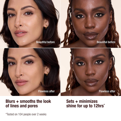 Charlotte Tilbury Airbrush Flawless Finish Powder blurring and smoothing before and after results