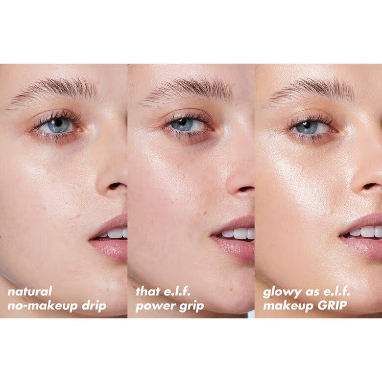 ثلاث مراحل لنتيجة برايمر e.l.f. Power Grip Niacinamide من إطلالة طبيعية إلى بشرة أكثر إشراقاً