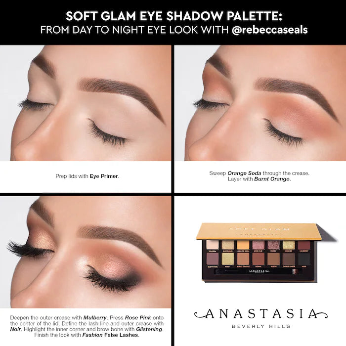 Anastasia Beverly Hills Soft Glam Eyeshadow Palette day-to-night eye makeup tutorial.