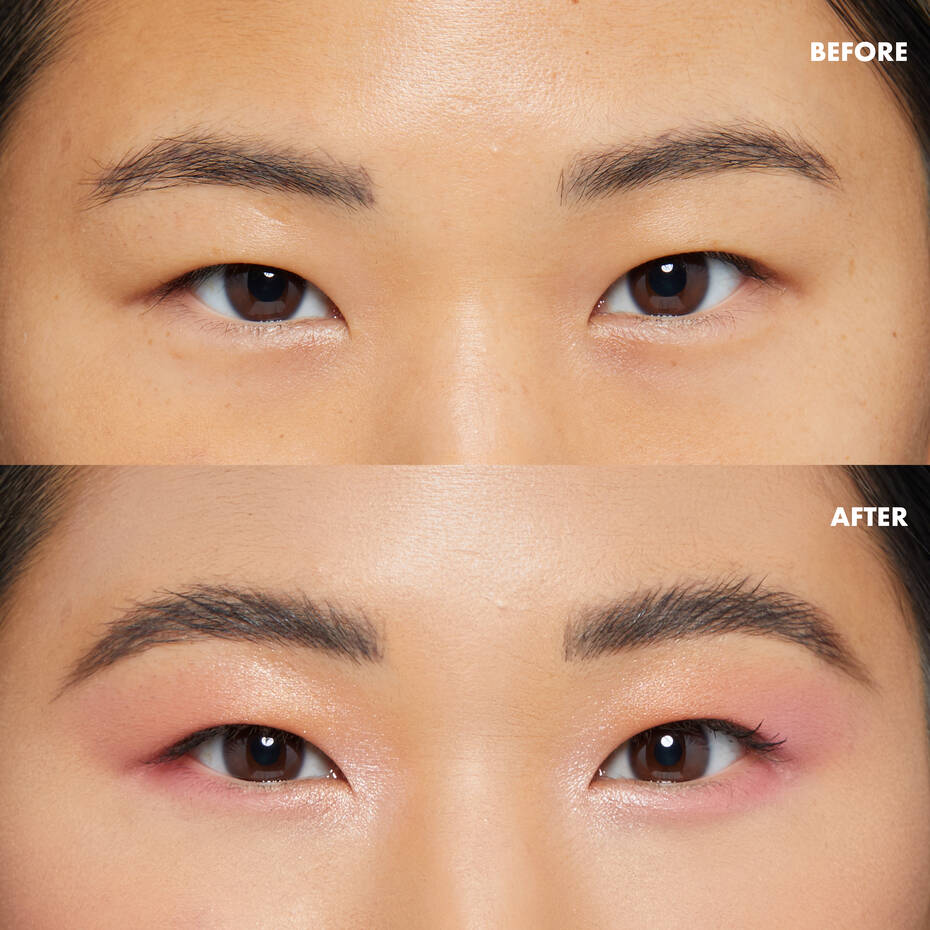 Before and after brow look using NYX The Brow Glue