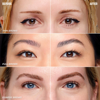 Benefit 24-HR Brow Setter results on thin full and coarse brows