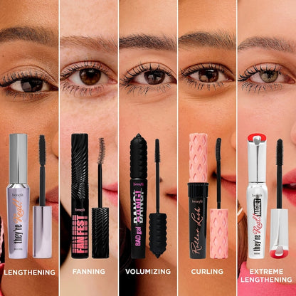 Benefit mascaras comparison Fan Fest Roller Lash Badgal Bang and They’re Real