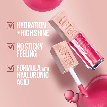 Maybelline Lifter Gloss Lip Gloss – ملمع شفاه مع هيالورونيك أسيد