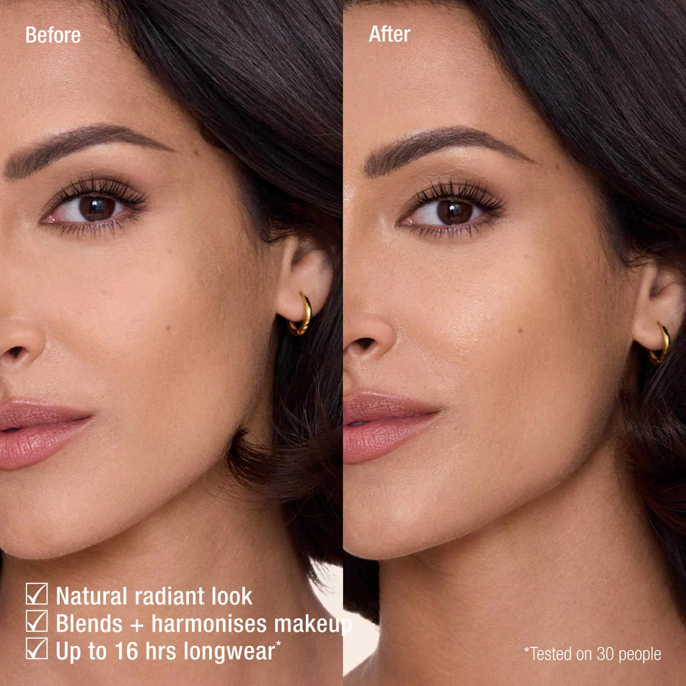 Charlotte Tilbury Airbrush Flawless Setting Spray before and after makeup result