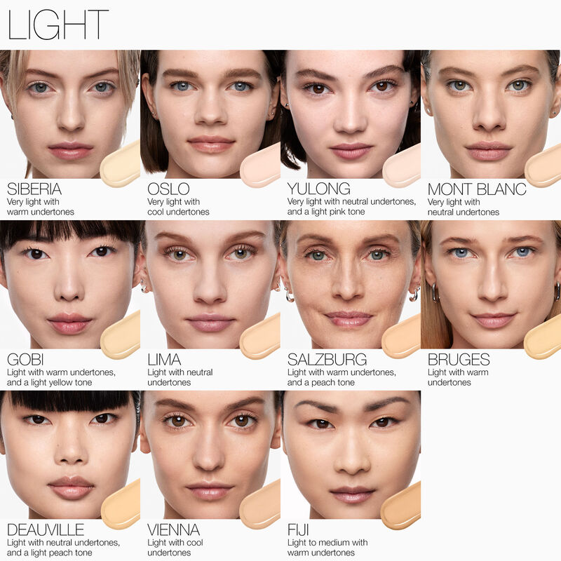 Chart showing different skin tones with corresponding names and color swatches.