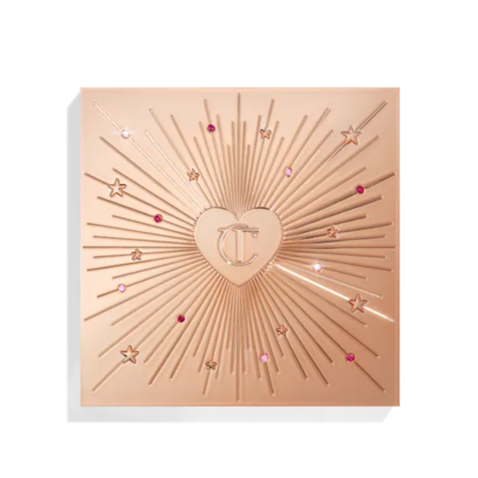 Closed Charlotte Tilbury Pillow Talk Beautyverse Love Palette with starburst heart design.