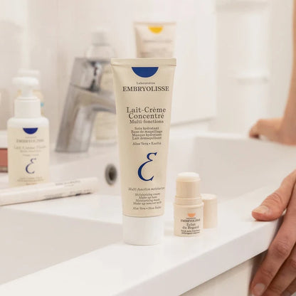 Embryolisse Lait-Crème Concentré moisturizer in a bathroom setting