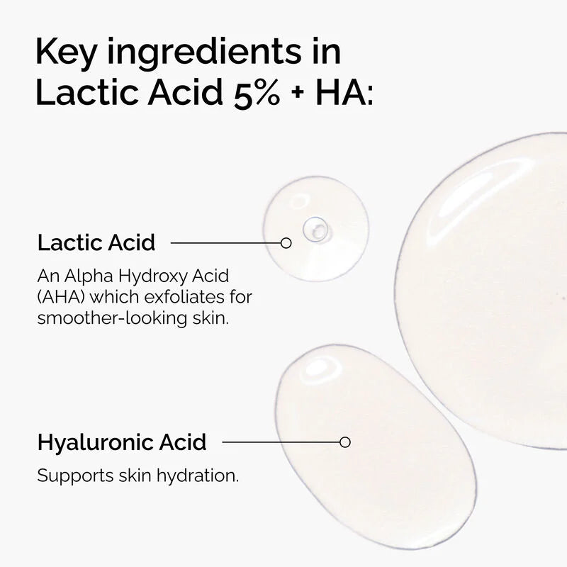 The Ordinary Lactic Acid 5% + HA – سيروم تقشير لطيف لتحسين ملمس البشرة