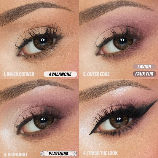 Huda Beauty Icy Nude Eyeshadow Palette step by step eye look