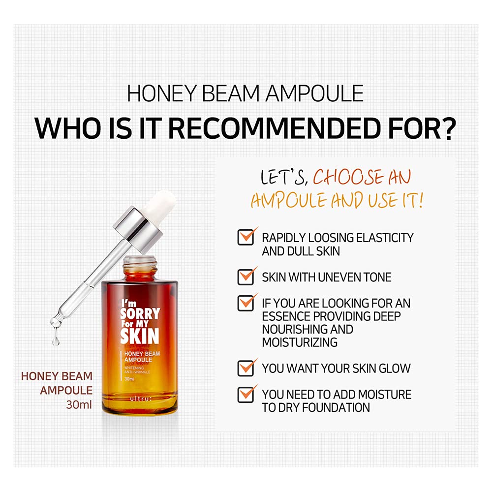 I’M SORRY FOR MY SKIN Honey Beam Ampoule recommended for dull dry skin