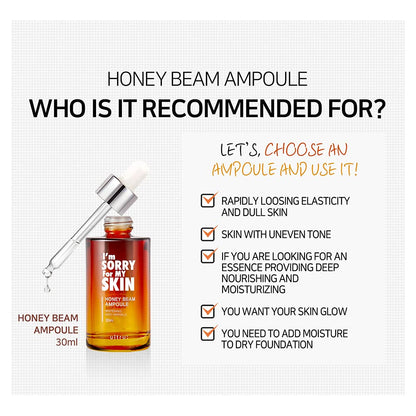 I’M SORRY FOR MY SKIN Honey Beam Ampoule recommended for dull dry skin
