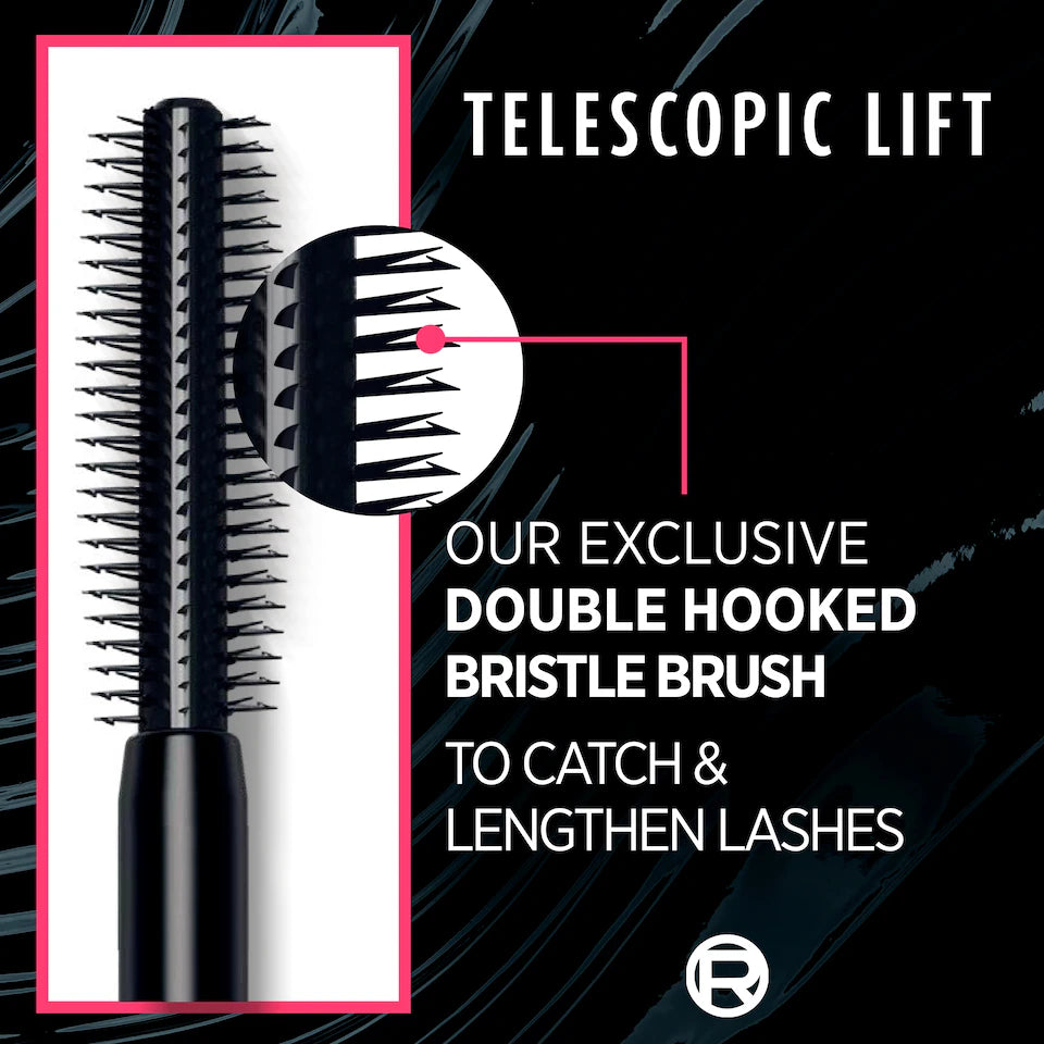 صورة توضيحية لفرشاة ماسكارا L'Oréal Paris Telescopic Lift مزدوجة الخطافات لالتقاط الرموش وإطالتها