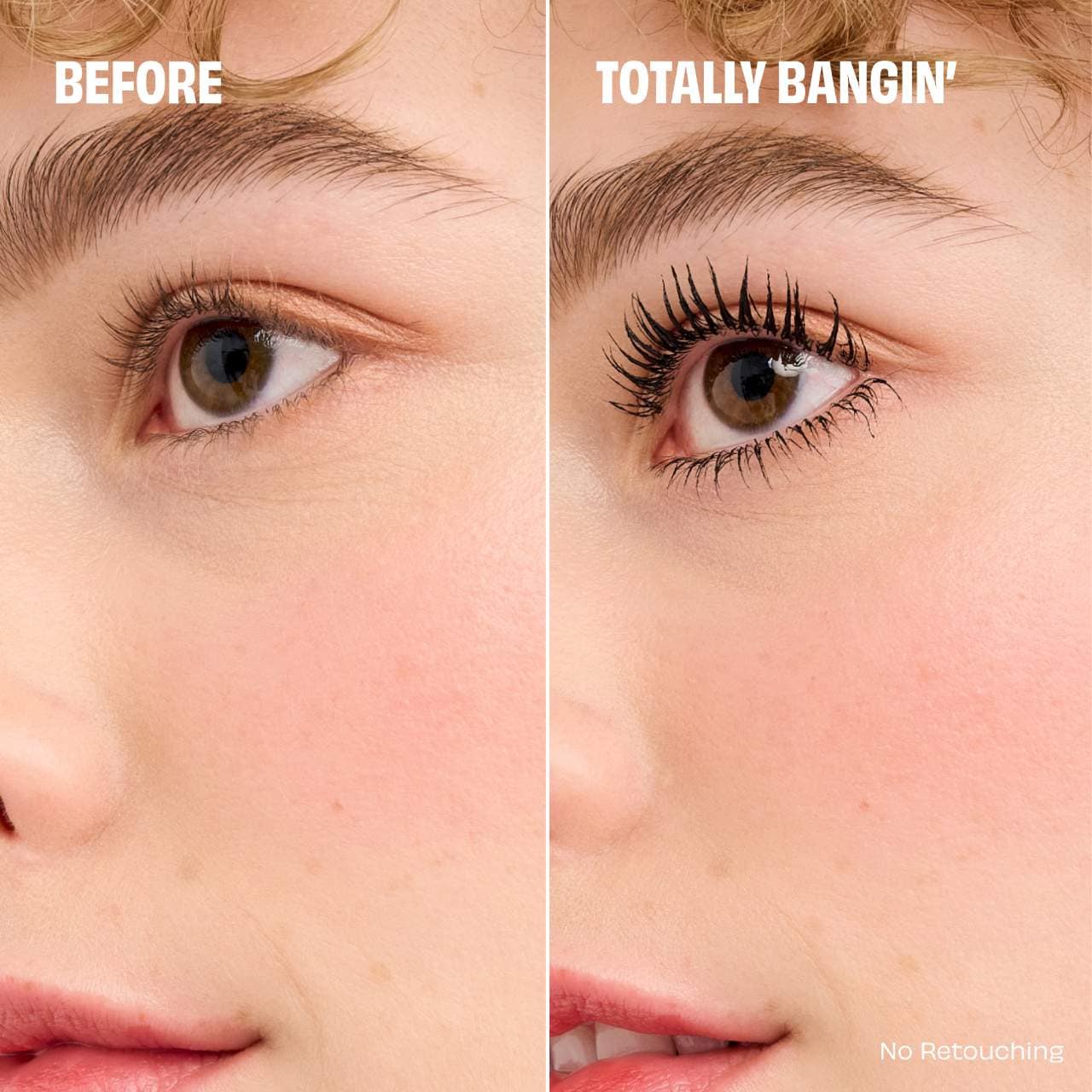 Lash results before and after Benefit BADgal BANG mascara
