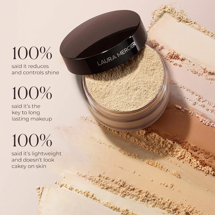 Laura Mercier Translucent Loose Setting Powder controls shine, Long Lasting, and feels lightweight