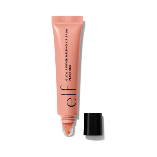 Lip balm tube with applicator on a white background