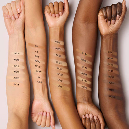 MAC Studio Fix Powder Plus Foundation NC shade swatches