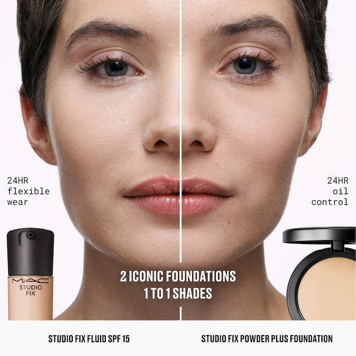 MAC Studio Fix Powder Plus Foundation compared with Studio Fix Fluid SPF 15