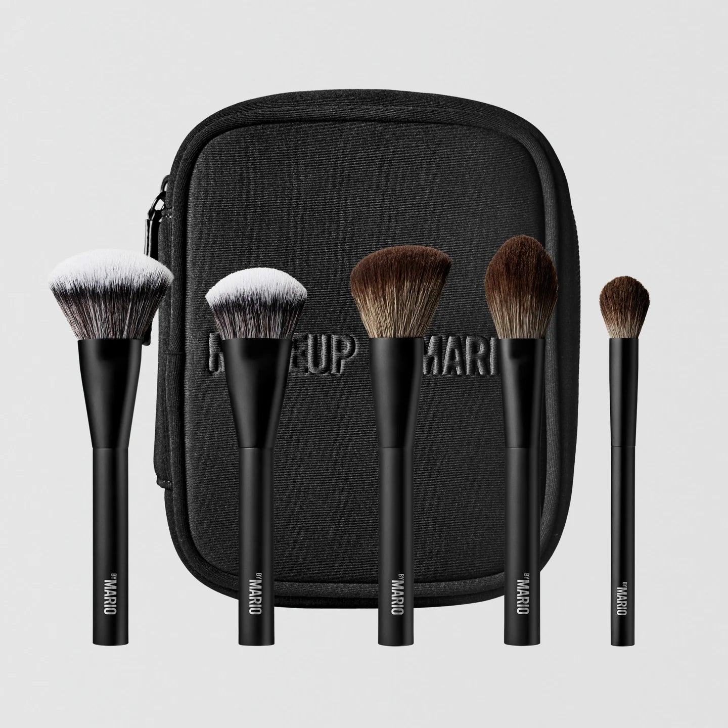 MAKEUP BY MARIO mini makeup brush kit with 5 brushes and black case