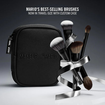 MAKEUP BY MARIO mini travel brush set with custom black makeup bag