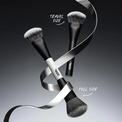 MAKEUP BY MARIO travel size brush compared with full size makeup brush
