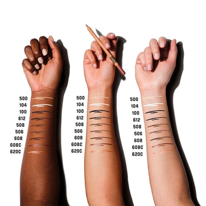 MAKE UP FOR EVER Artist Color Pencil shade swatches on different skin tones