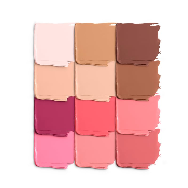 MAKE UP FOR EVER HD Skin Face Essentials Palette cream texture swatches in pink, peach, beige, and brown tones