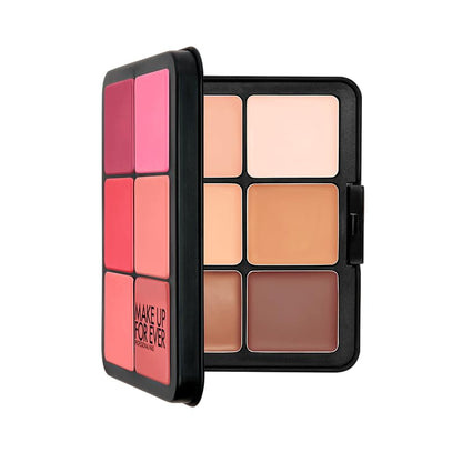 MAKE UP FOR EVER HD Skin Face Essentials Palette open showing blush and complexion shades