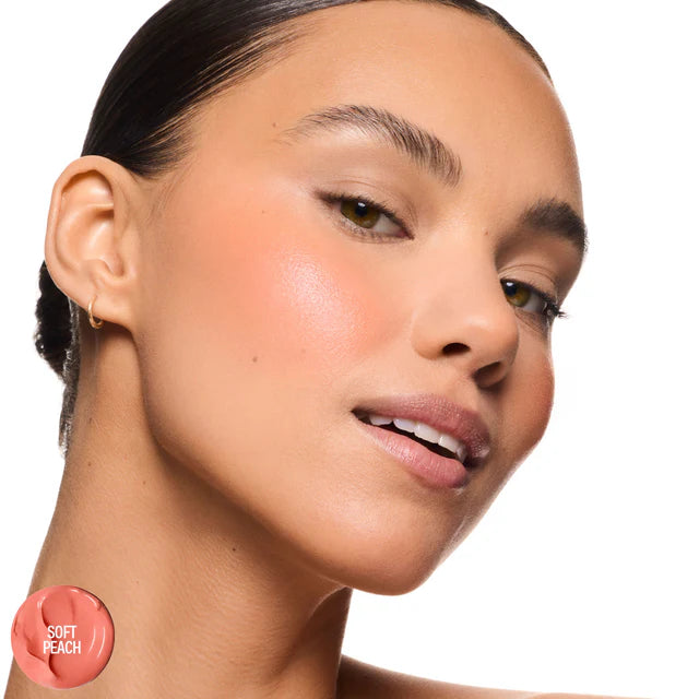 Makeup By Mario Soft Pop Blush Stick Soft Peach applied on cheeks