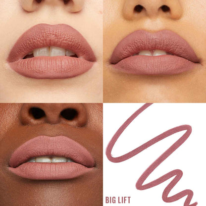 Maybelline Lifter Liner in Big Lift shown on lips across different skin tones with swatch