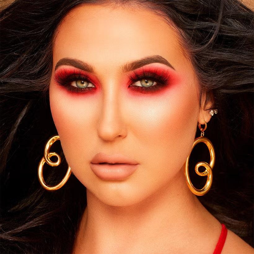 Morphe X Jaclyn Hill Vol II palette colorful red pink eye makeup look