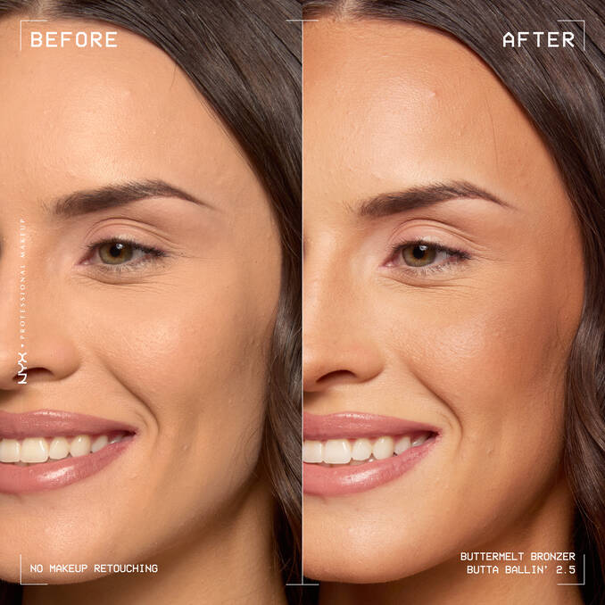 NYX Buttermelt Bronzer natural contour before and after