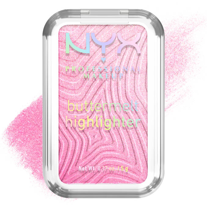 NYX Buttermelt Highlighter pink shade compact makeup highlighter