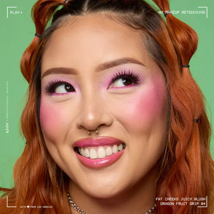 NYX Fat Cheeks Juicy Liquid Blush collection featuring all eight fruit-inspired shades.