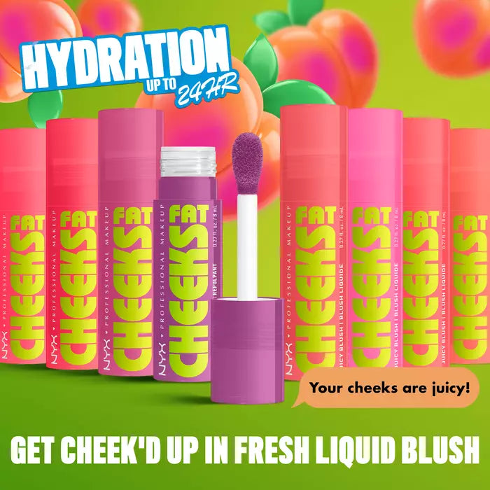 NYX Fat Cheeks Juicy Liquid Blush eight-shade range with up to 24-hour hydration.