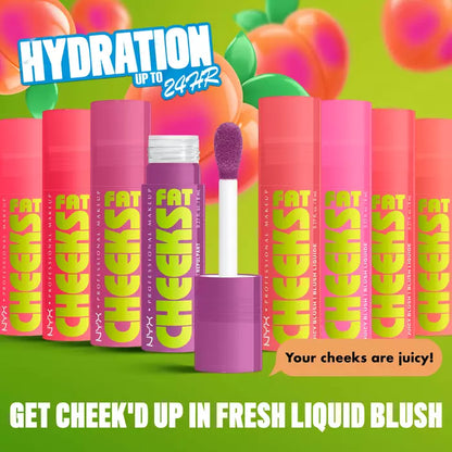 NYX Fat Cheeks Juicy Liquid Blush eight-shade range with up to 24-hour hydration.