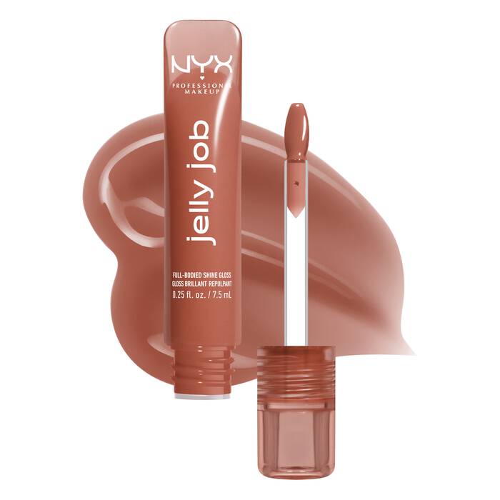 NYX Jelly Job lip gloss with applicator on a white background