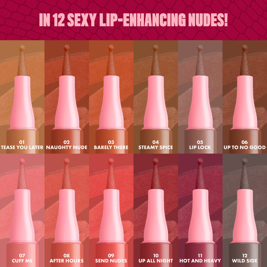 NYX Lip Lingerie Lip Liner Stain 12 nude shade swatches