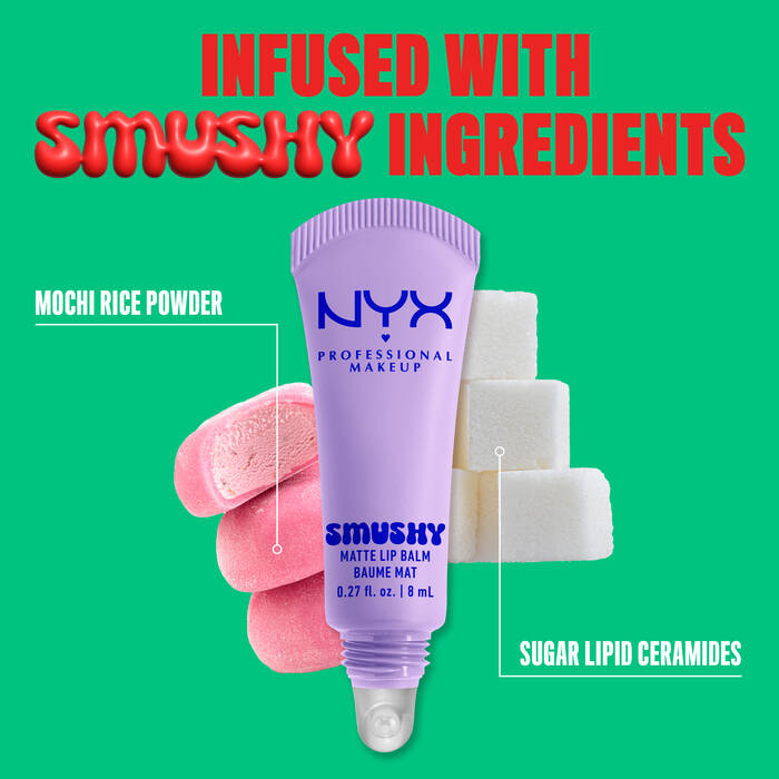 NYX Smushy Matte Lip Balm with Mochi Rice Powder and Sugar Lipid Ceramides