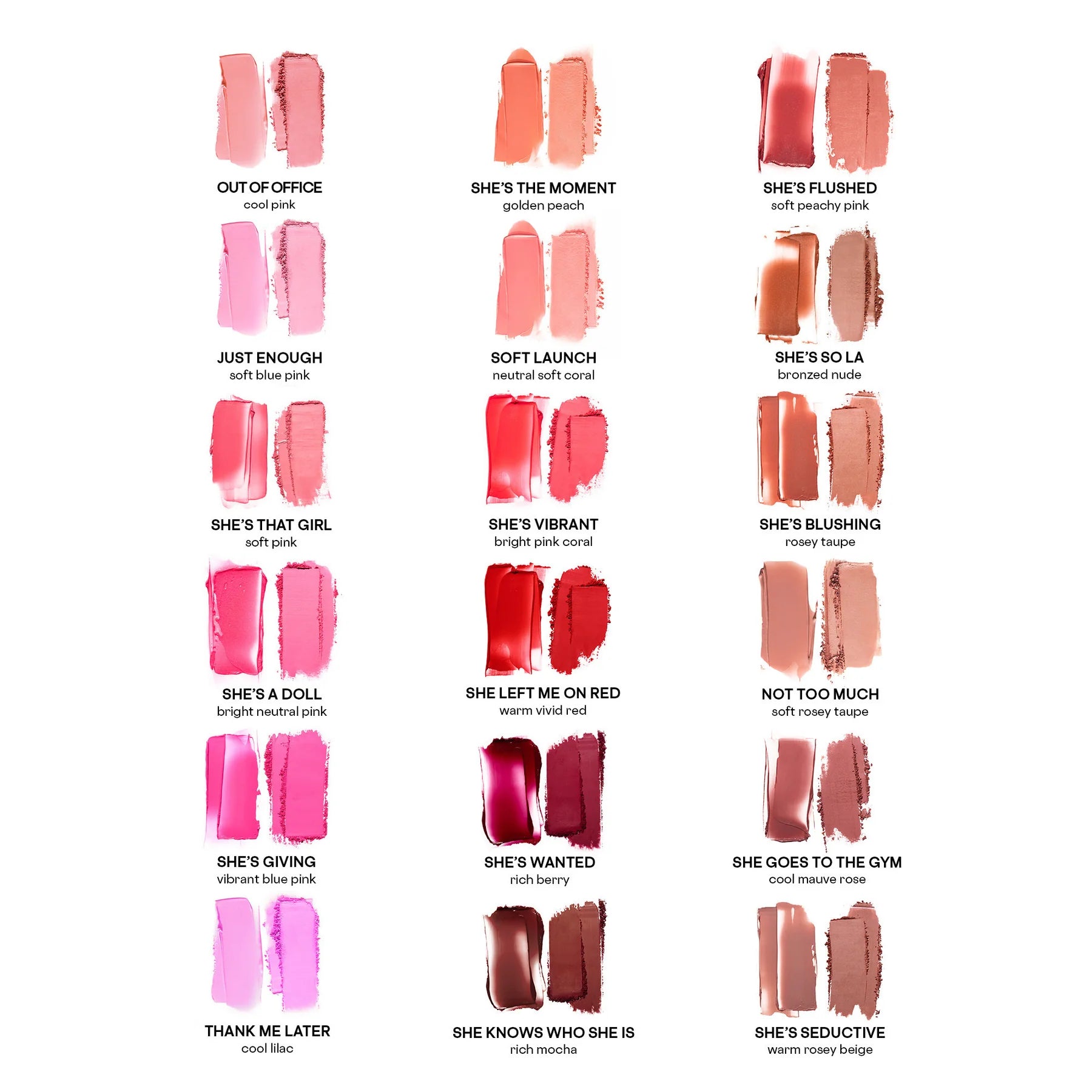 PATRICK TA Major Headlines Blush Duo shade swatches
