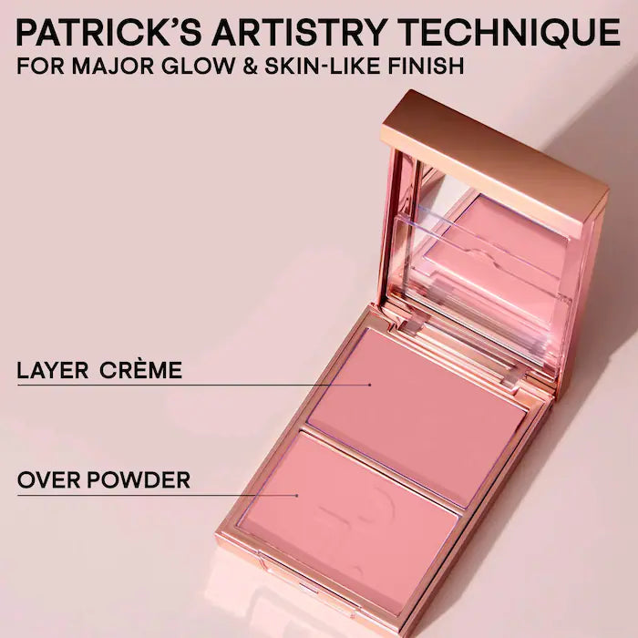 PATRICK TA blush technique crème over powder application