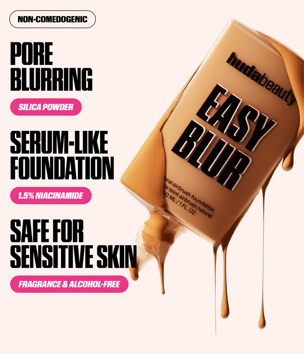 HUDA BEAUTY Easy Blur Foundation natural airbrush finish