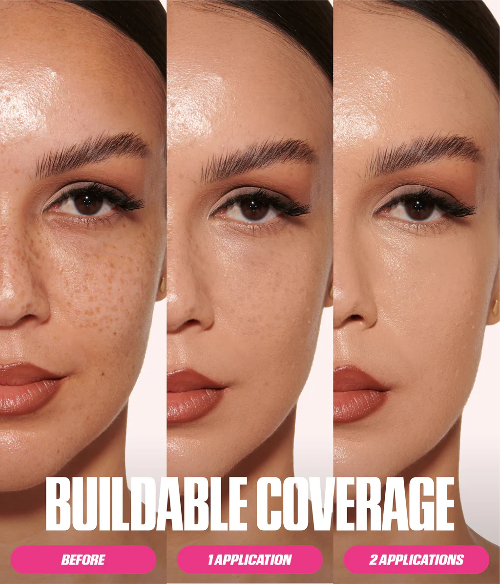 HUDA BEAUTY Easy Blur Foundation natural airbrush applied on face